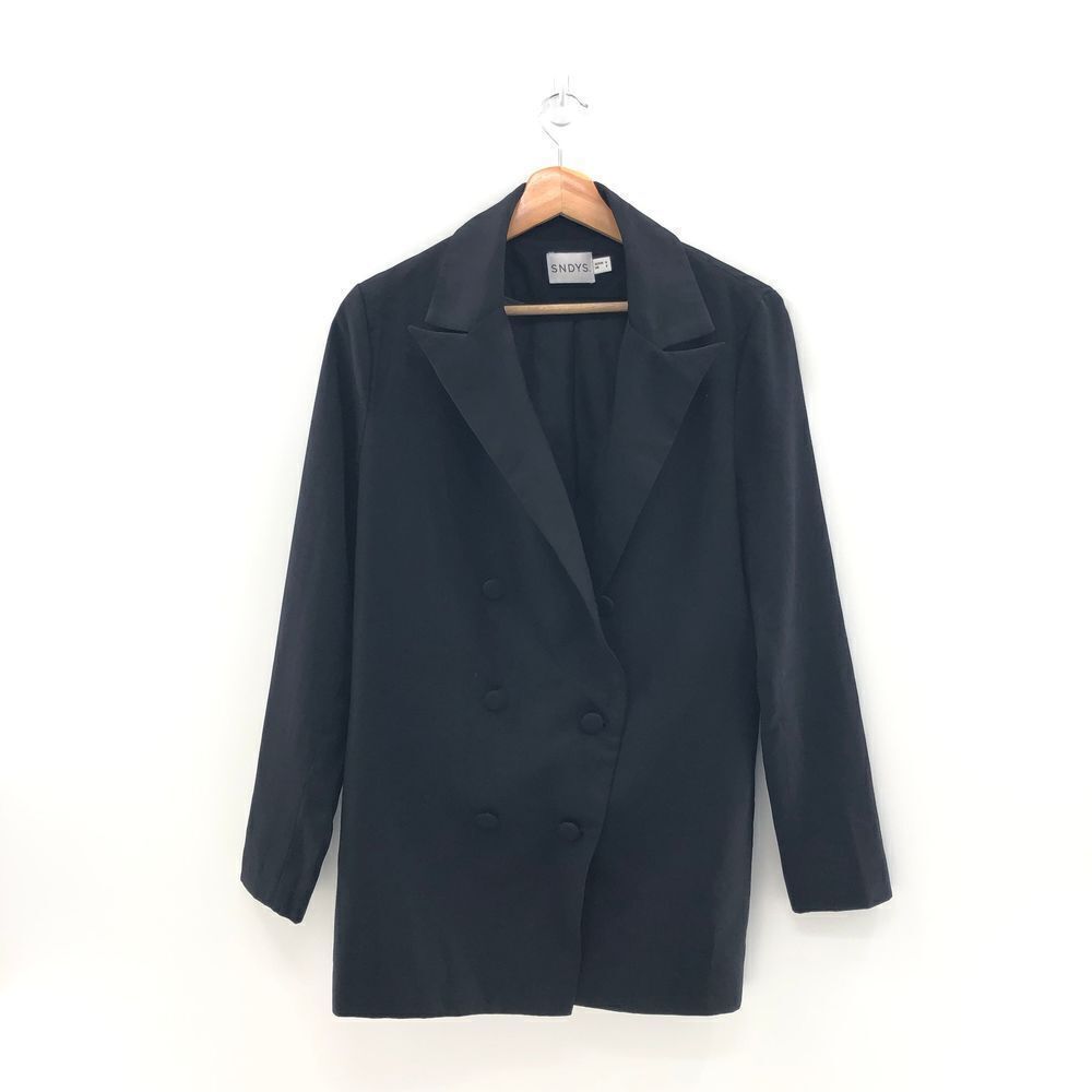 SNDYS Hills Blazer in Black Upcycled / Mended - Picture 2 of 7